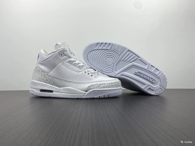 Reps TBK PS Retro 3 Jordan Air 'Triple 429487-111 White' 0805
